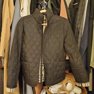 Burberry london quilted zip up jacket black